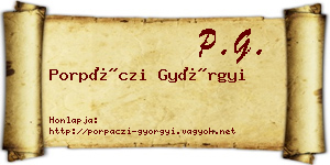 Porpáczi Györgyi névjegykártya