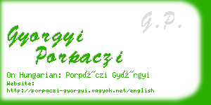 gyorgyi porpaczi business card